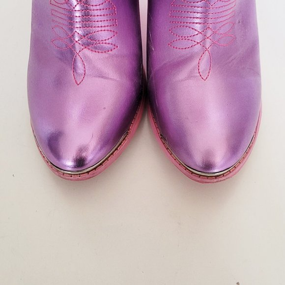 Dolls Kill X Care Bears Magical Moon Holographic Space Cowboy Boots - Size 10M - Picture 11 of 16